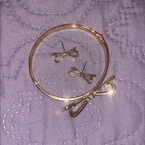 Kate spade gold bracelet with matching earrings